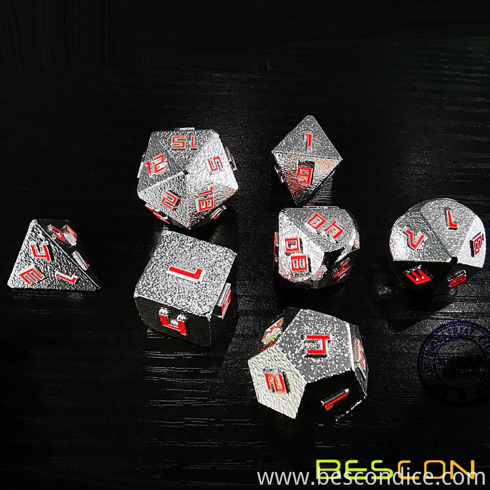 Silver Ore Solid Metal Polyhedral Dice 3 Silver Ore Solid Metal Polyhedral Dice 3